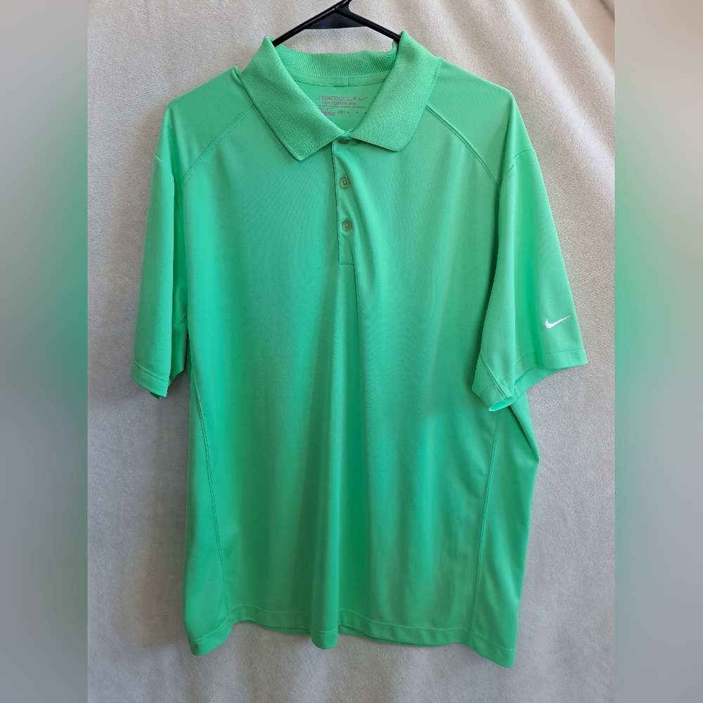 Nike Golf Tour Performance Dri Fit Lime Green Collared Polo Shirt